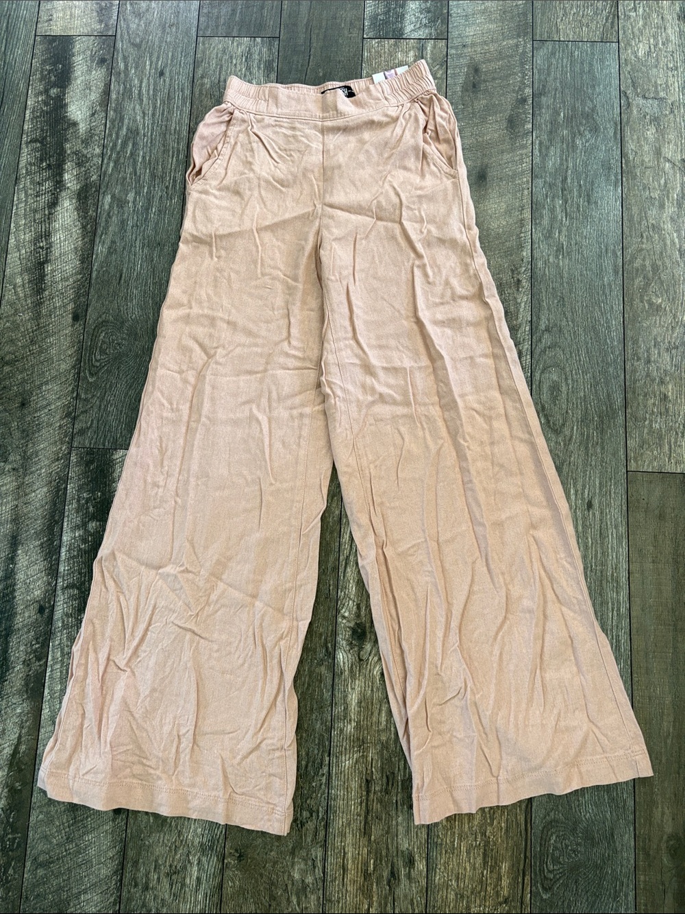 Rewash Blush Wide-Leg Knit Pants